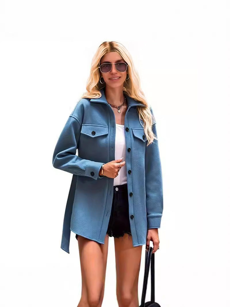 Dames korte jas – Oversized pasvorm – Wol – Reverskraag – Knoopsluiting – Borstzak