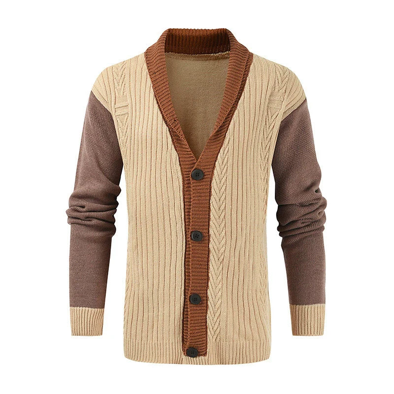 Men's Cardigan Vest – Regular Fit – Shawl Collar – Wool Look – Cable Knit Design