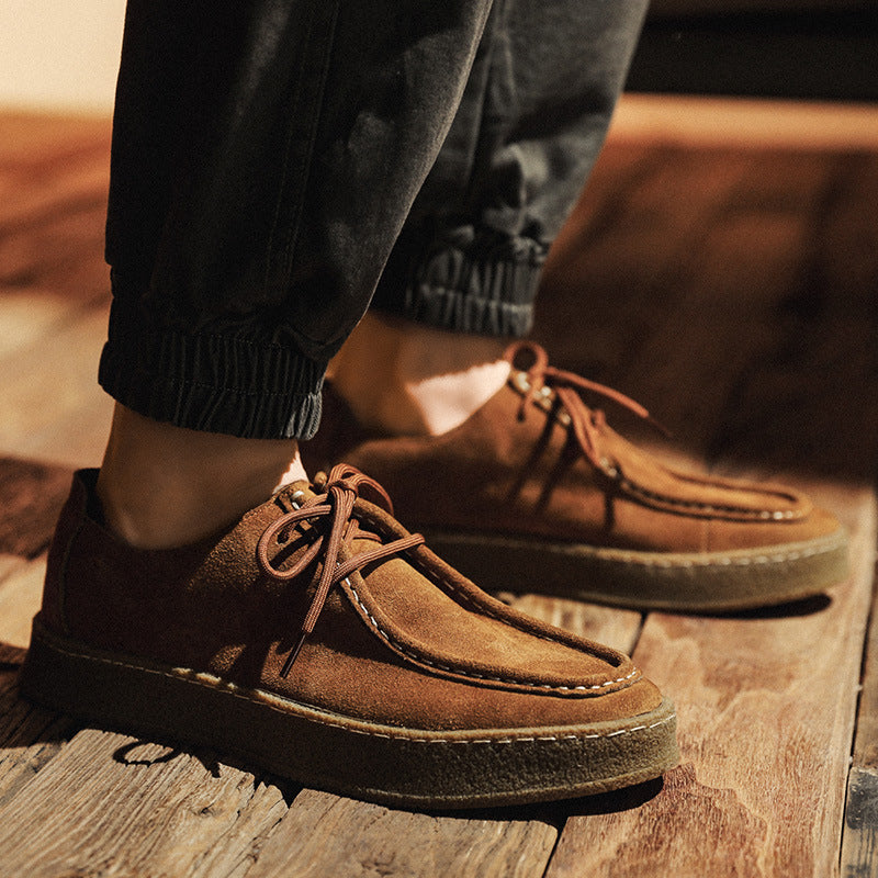 Heren Veterschoenen – Moc-Neus – Suède Look – Comfortabele Pasvorm – Dikke Zool