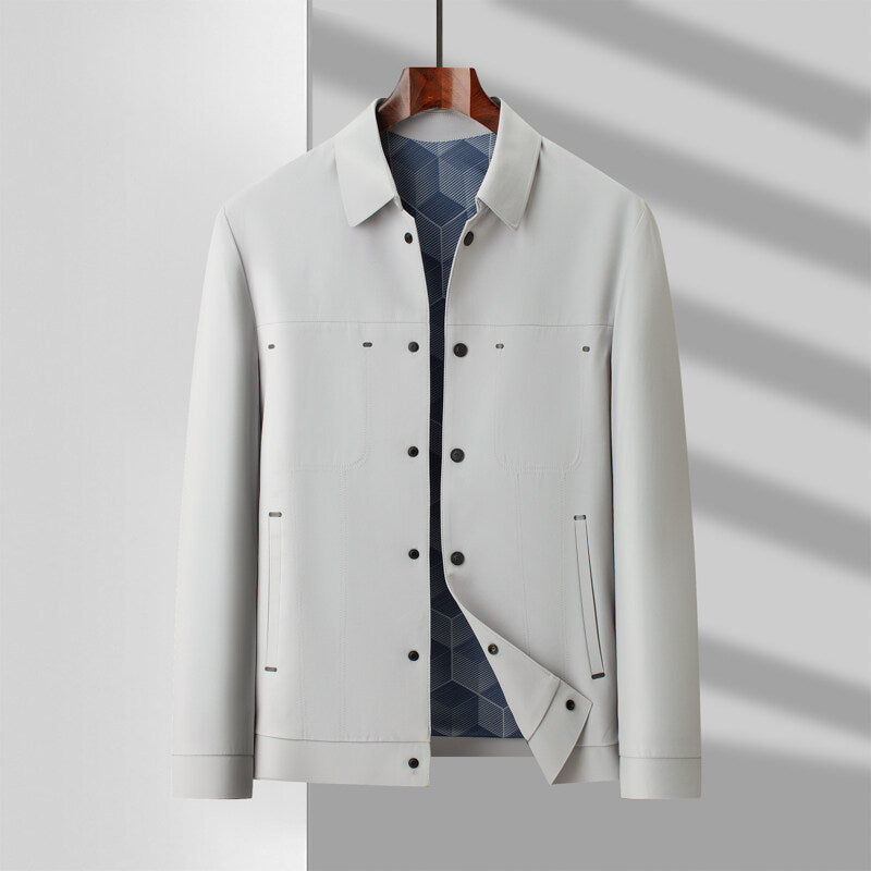 Heren Jack – Casual Relaxed Fit – Knoopsluiting – Gevoerde Binnenkant – Heuplengte