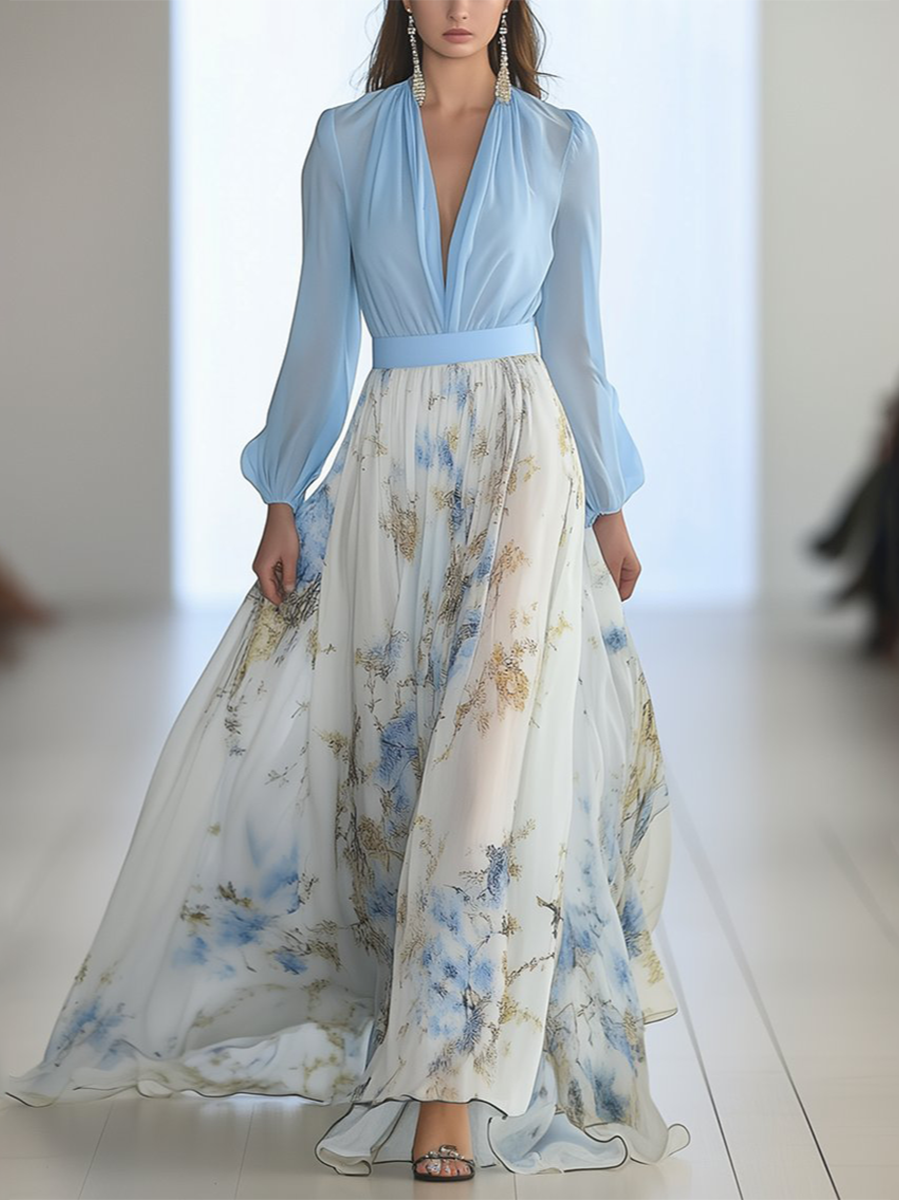 Stijlvolle Bloemen Maxi Jurk met Vrouwelijke Look voor dames