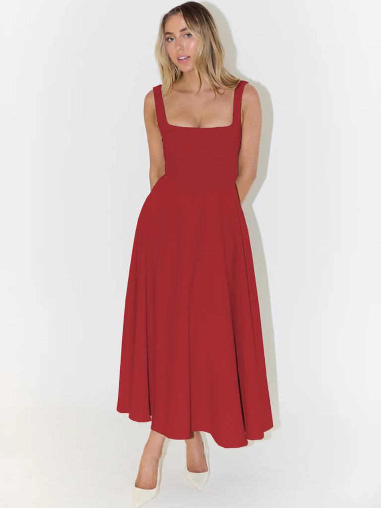 Elegante Casual Midi Jurk voor Dames