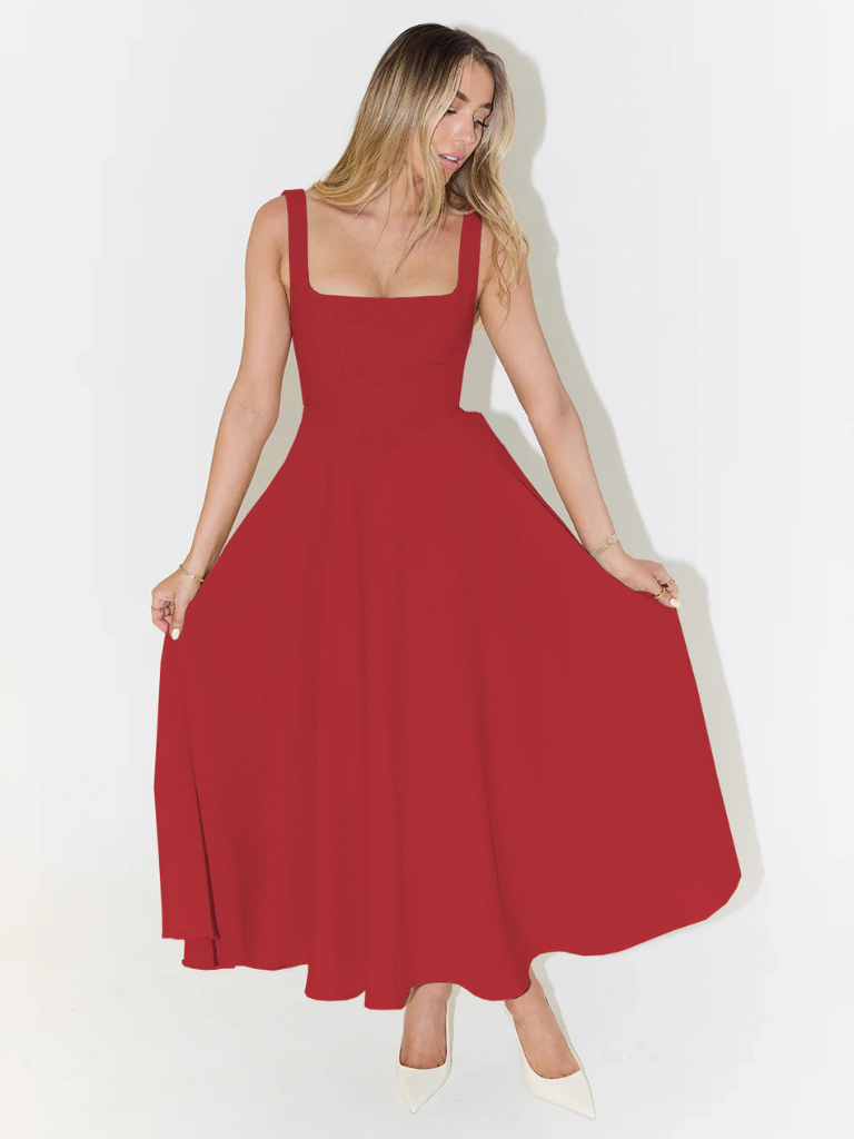Elegante Casual Midi Jurk voor Dames