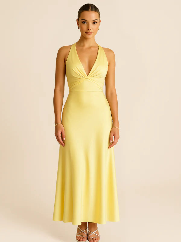 Stijlvolle maxi-jurk met V-hals voor dames