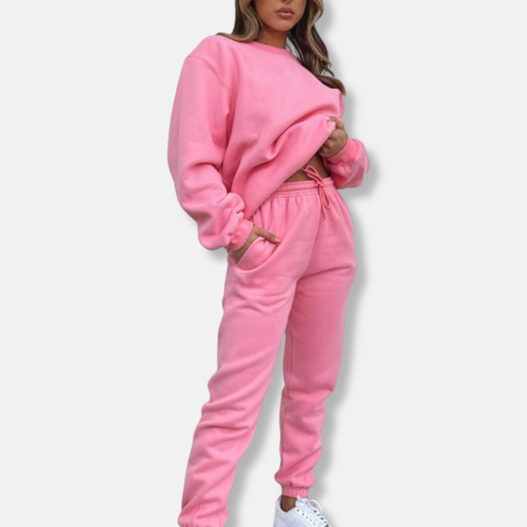 Women's Loungewear Set – Relaxed Fit – Long Sleeves – Jogging Pants with Drawstring