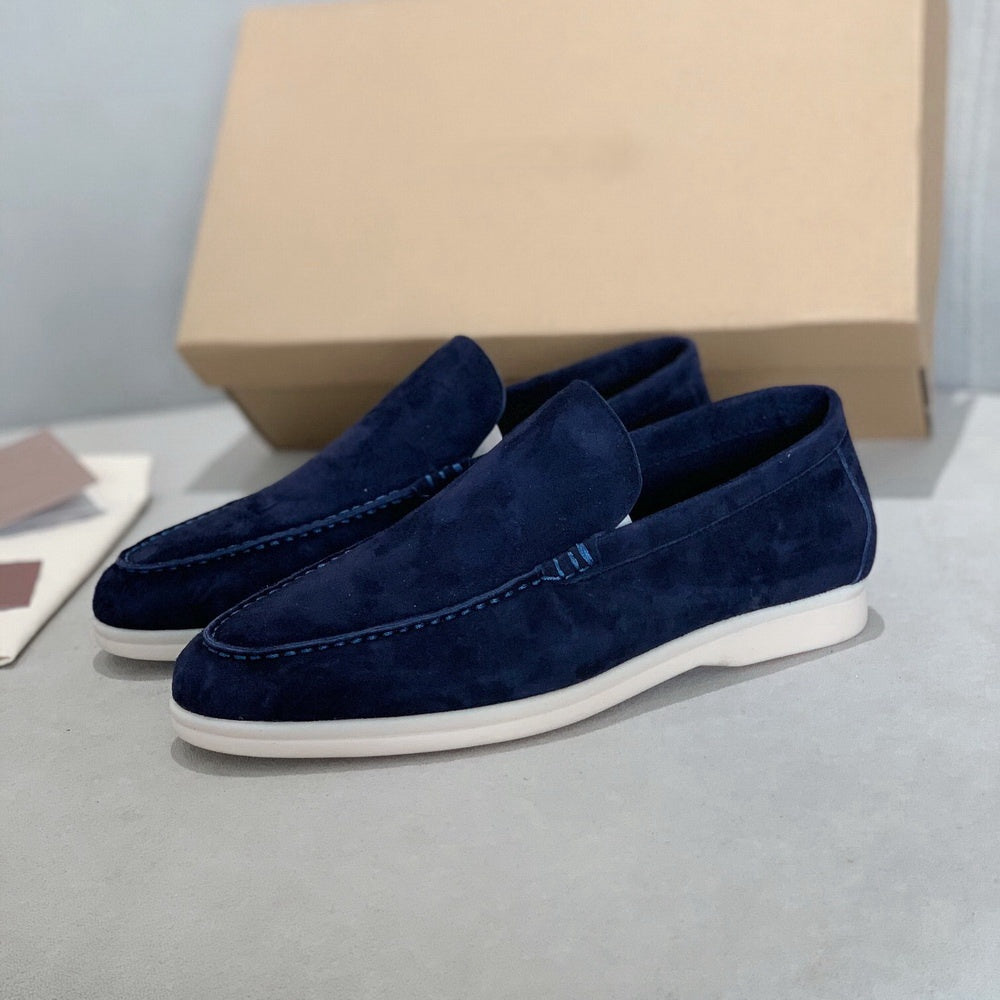 Chique Heren Suède Loafers – Slip-On Design, Minimalistisch, Old Money Stijl