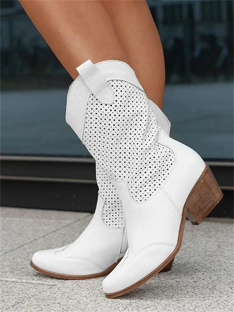 Trendy Ademend Cowboylaarzen met Rits voor Dames