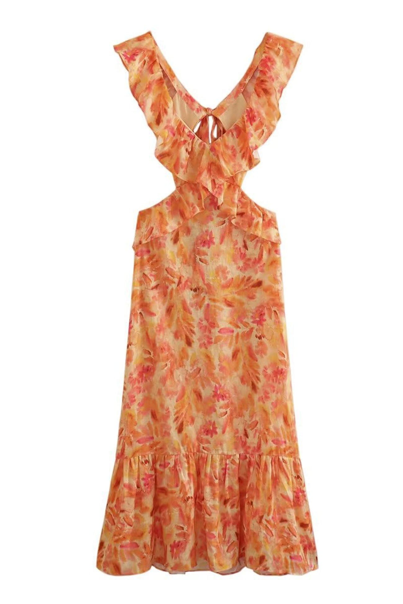 Romantische Bloemenjurk met Volants