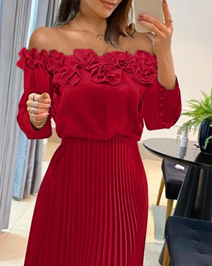 Elegante off-shoulder maxi jurk voor dames