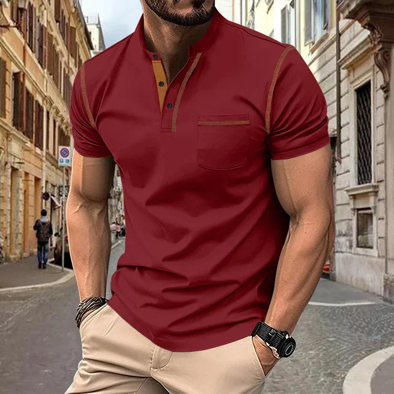 Casual Poloshirt met Opstaande Kraag voor heren