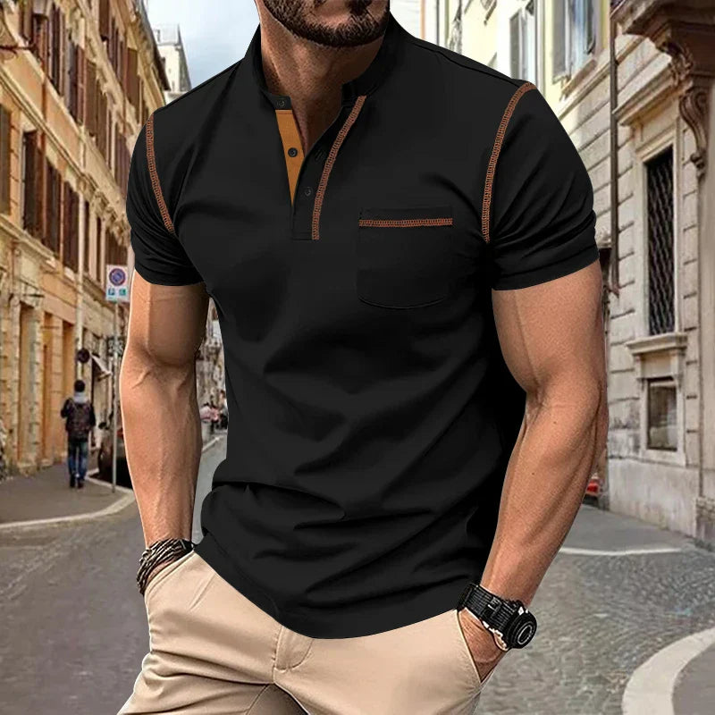 Casual Poloshirt met Opstaande Kraag voor heren