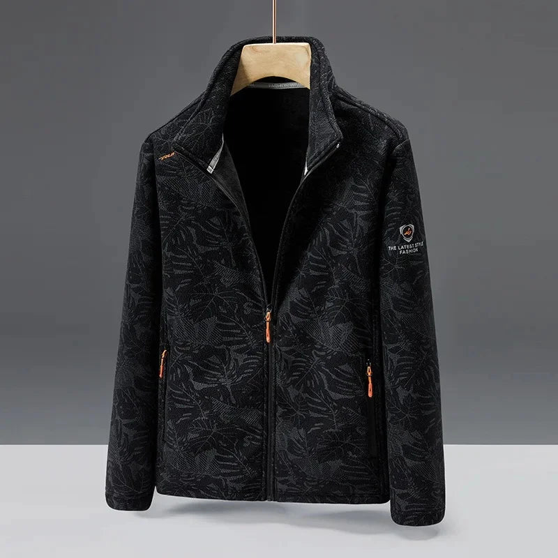 Heren Fleece Jas – Standaard Pasvorm – Hoge Kraag – Ritszakken – Zacht Materiaal