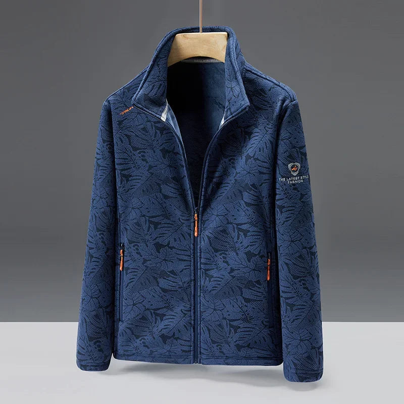 Heren Fleece Jas – Standaard Pasvorm – Hoge Kraag – Ritszakken – Zacht Materiaal