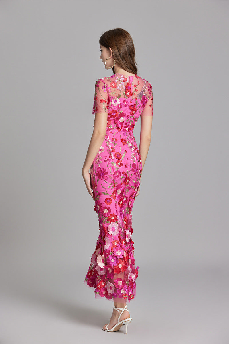 Stijlvolle Mouwloze Maxi Jurk met Borduursels voor Dames