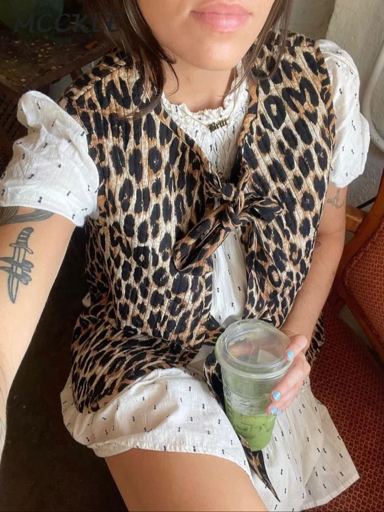 Trendy Lente Gilet met Luipaardprint  Voor Dames