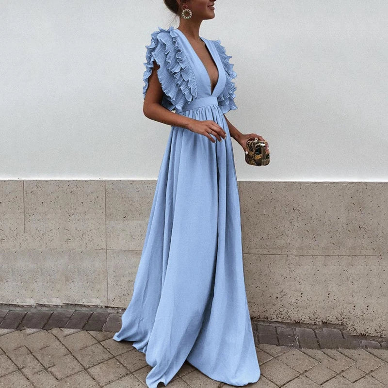 Elegante Losse Pasvorm Maxi Jurk voor Dames