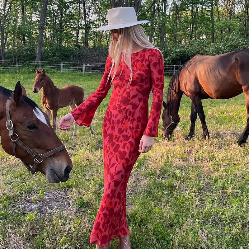 Kathy - Elegante maxi jurk met bloemenprint