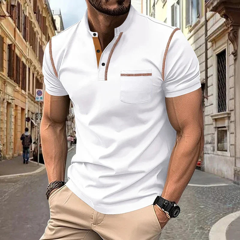 Casual Poloshirt met Opstaande Kraag voor heren