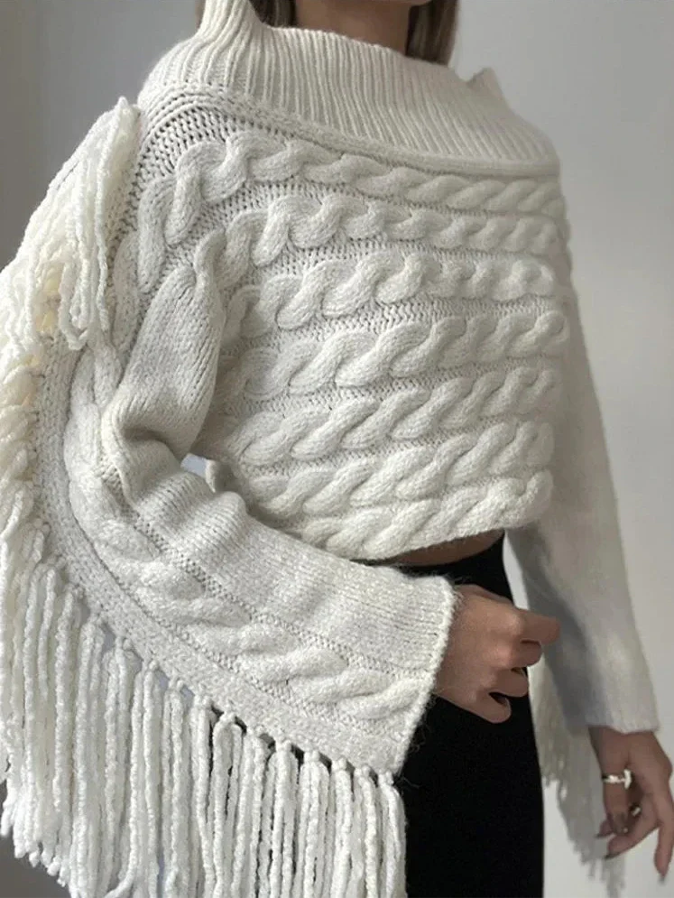 Amelia Fringe Knit Sweater | Comfortable Casual Sweater