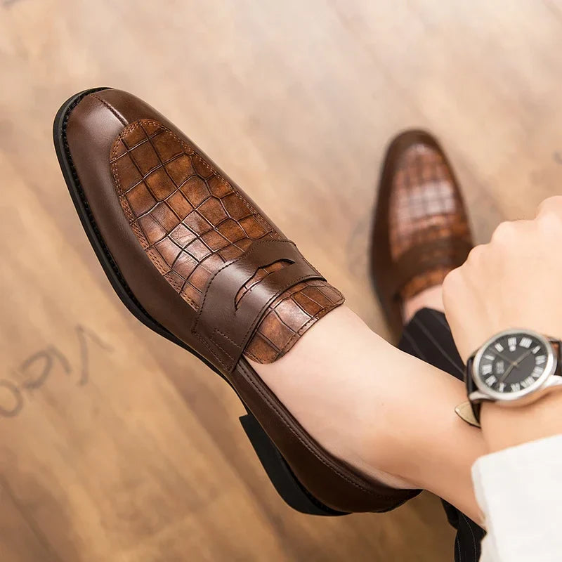 Crownfield Crocodillenleren Loafers voor Heren