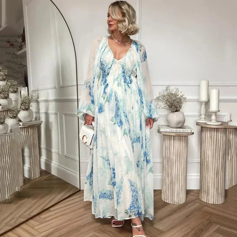 Chique Ocean Maxi Jurk voor Dames
