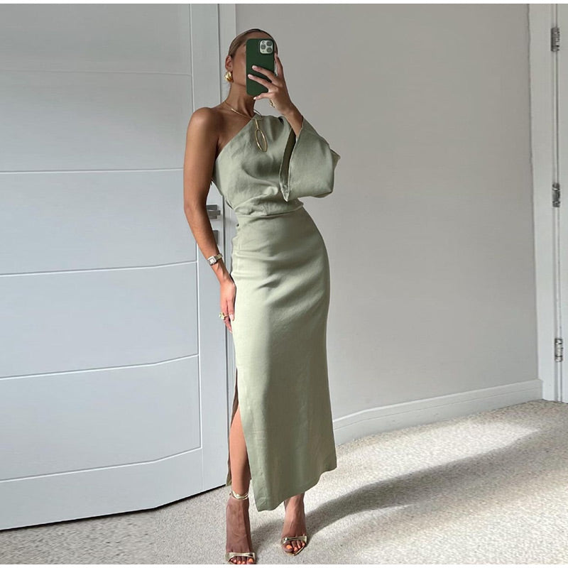 Trendy Casual Plissé Maxi Jurk