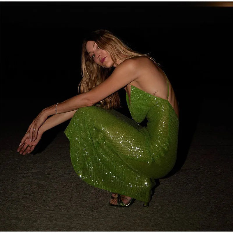 Fontainemore Groen Maxi Jurk voor Dames