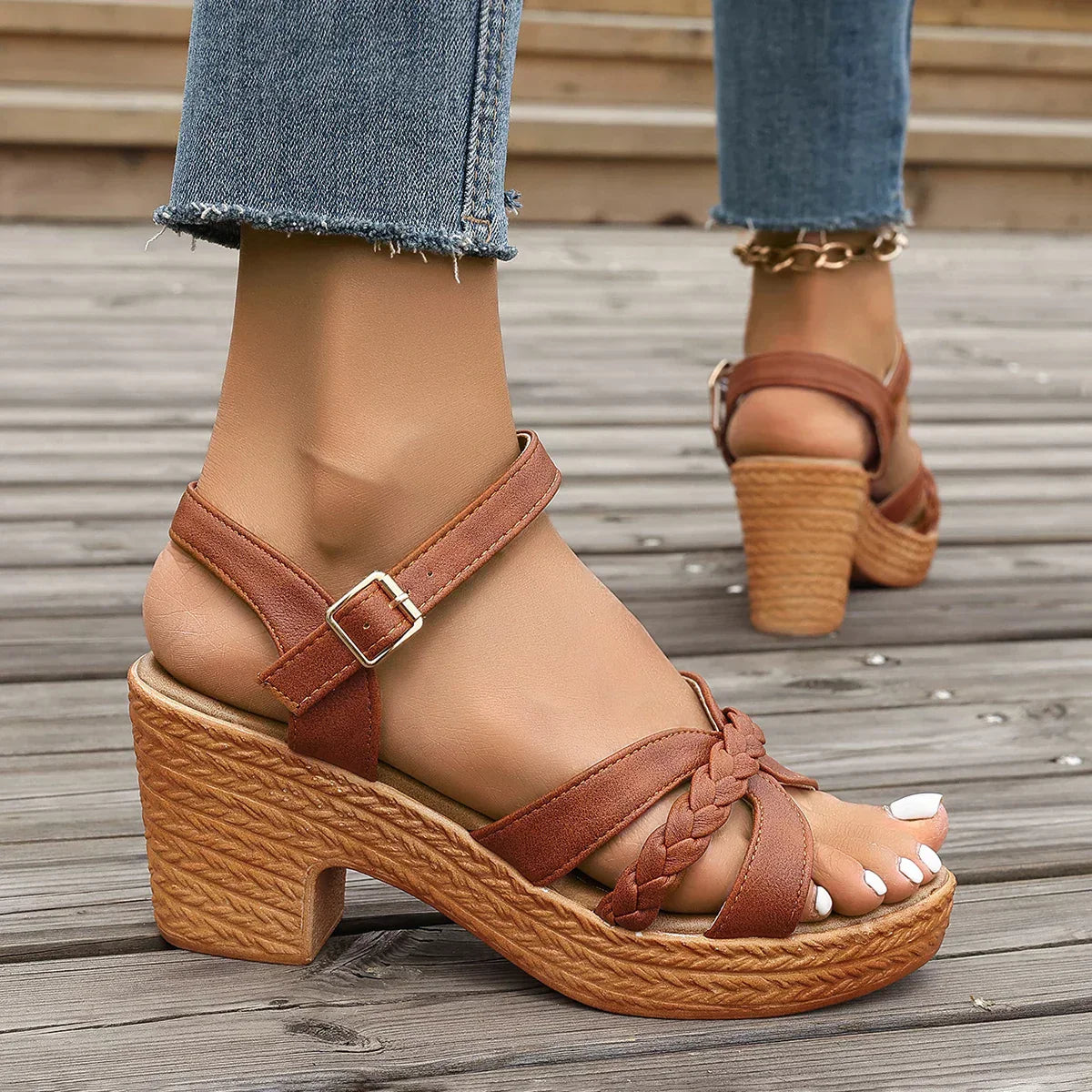 Klassieke Sandalen met Midhak voor Dames