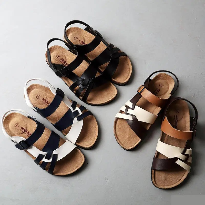 Zachte leren sandalen voor dames