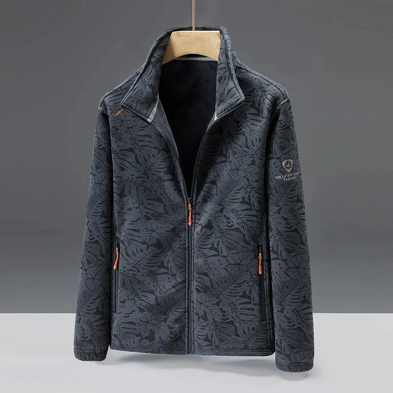 Heren Fleece Jas – Standaard Pasvorm – Hoge Kraag – Ritszakken – Zacht Materiaal