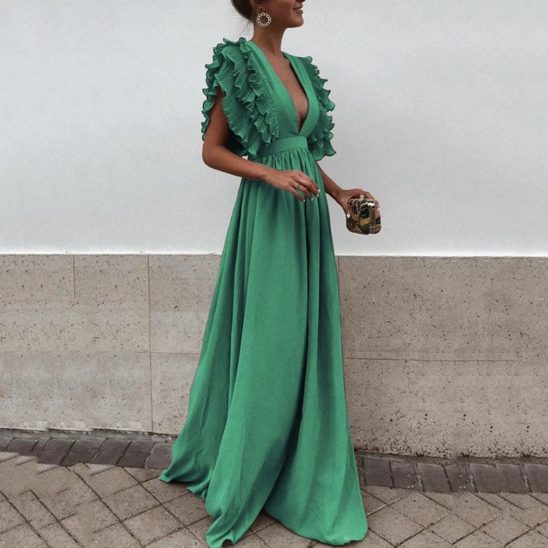 Elegante Losse Pasvorm Maxi Jurk voor Dames