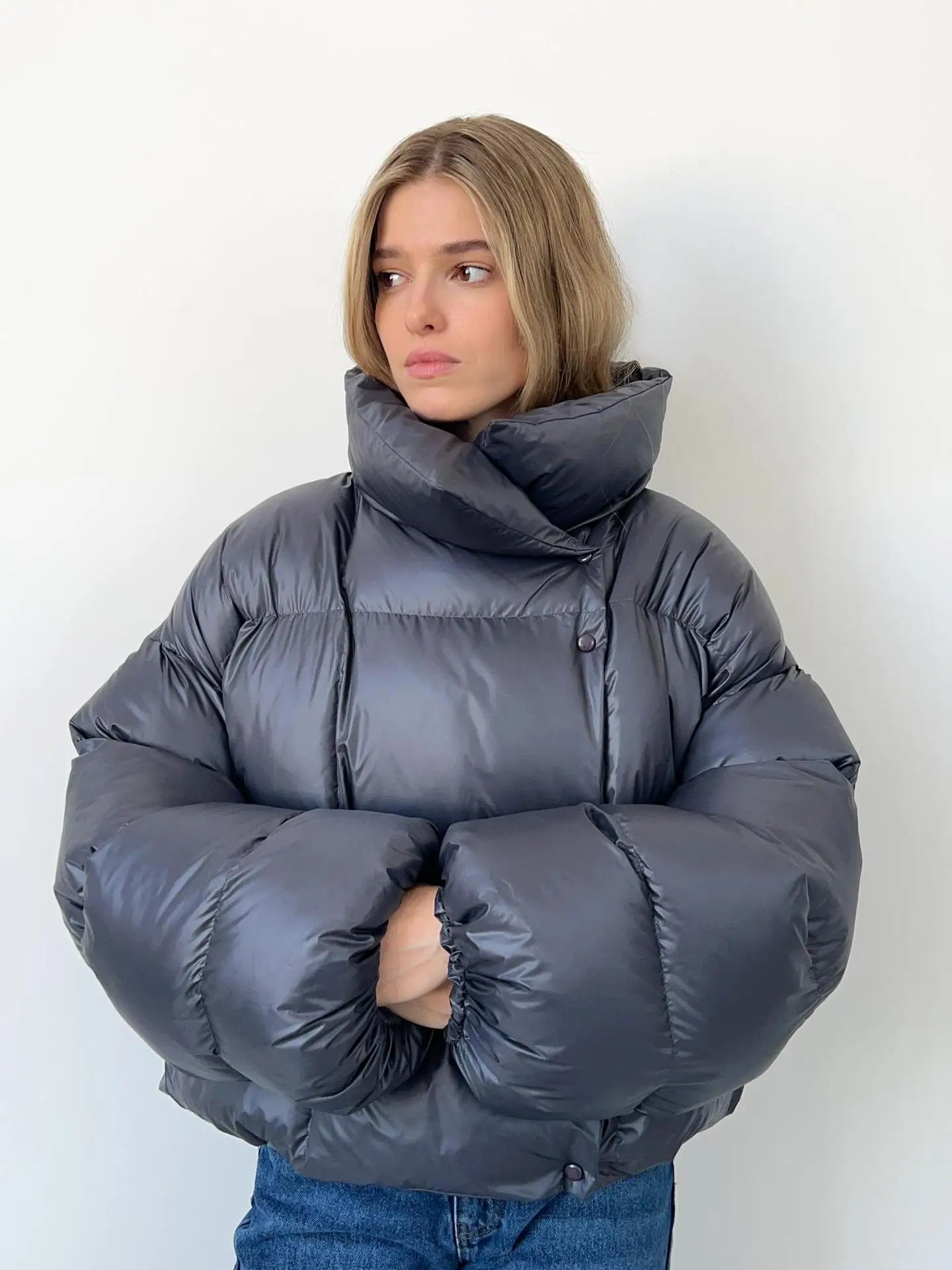 Nova Oversized Puffer Jacket | Hooded Hip-Length Jacket