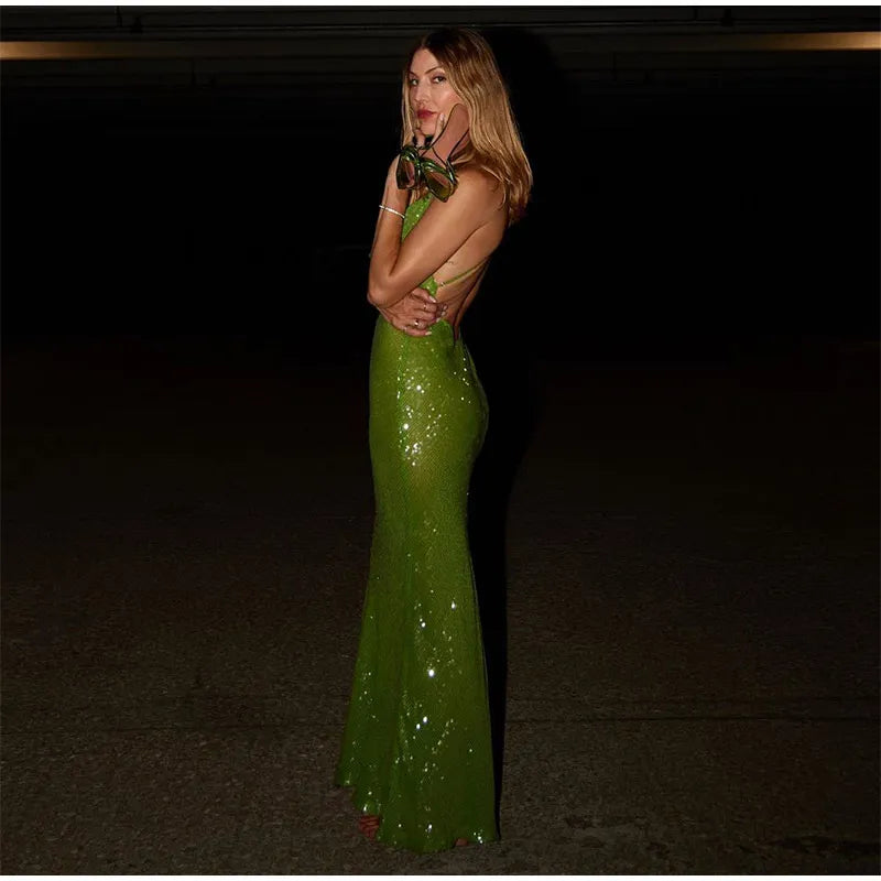 Fontainemore Groen Maxi Jurk voor Dames