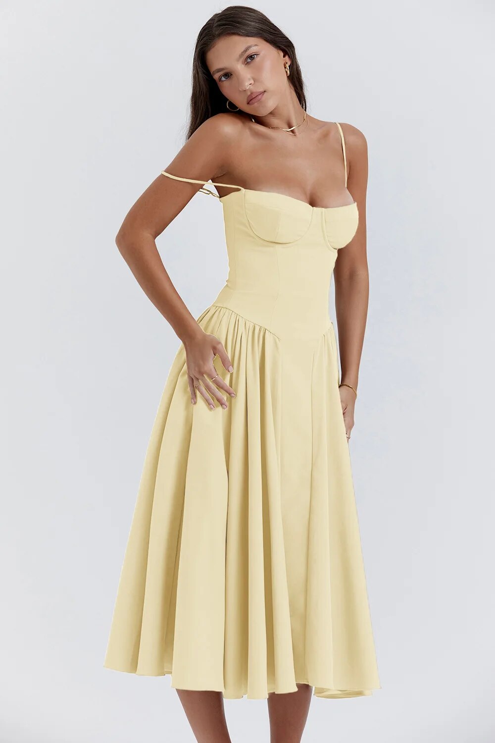 Elegante armloses midi jurk ontworpen voor dames