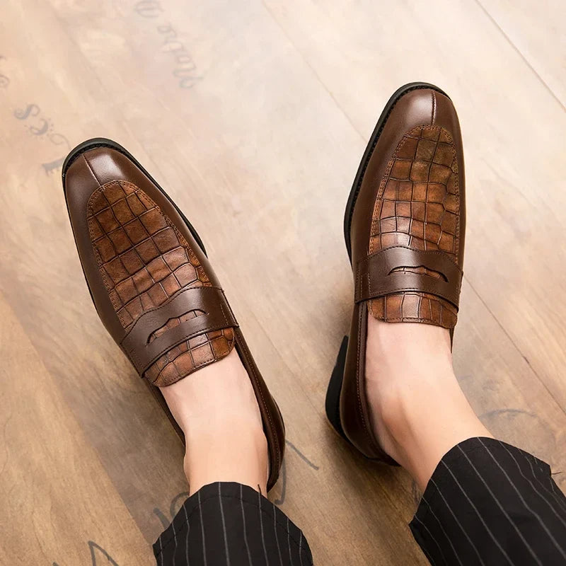 Crownfield Crocodillenleren Loafers voor Heren