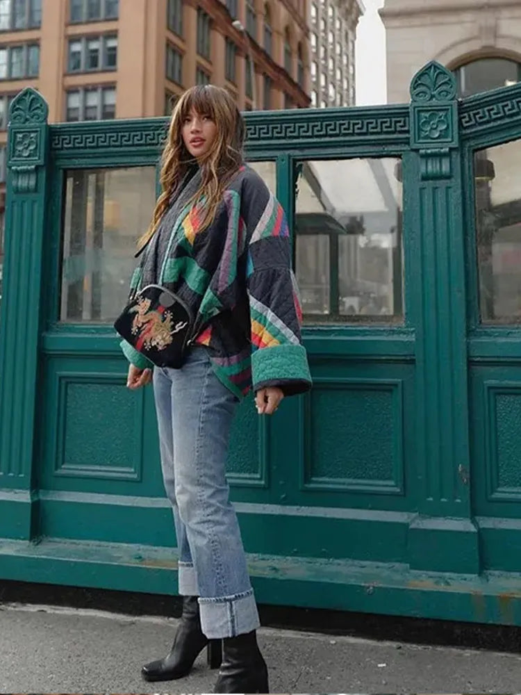 Rocky - Retro gewatteerde oversized jas