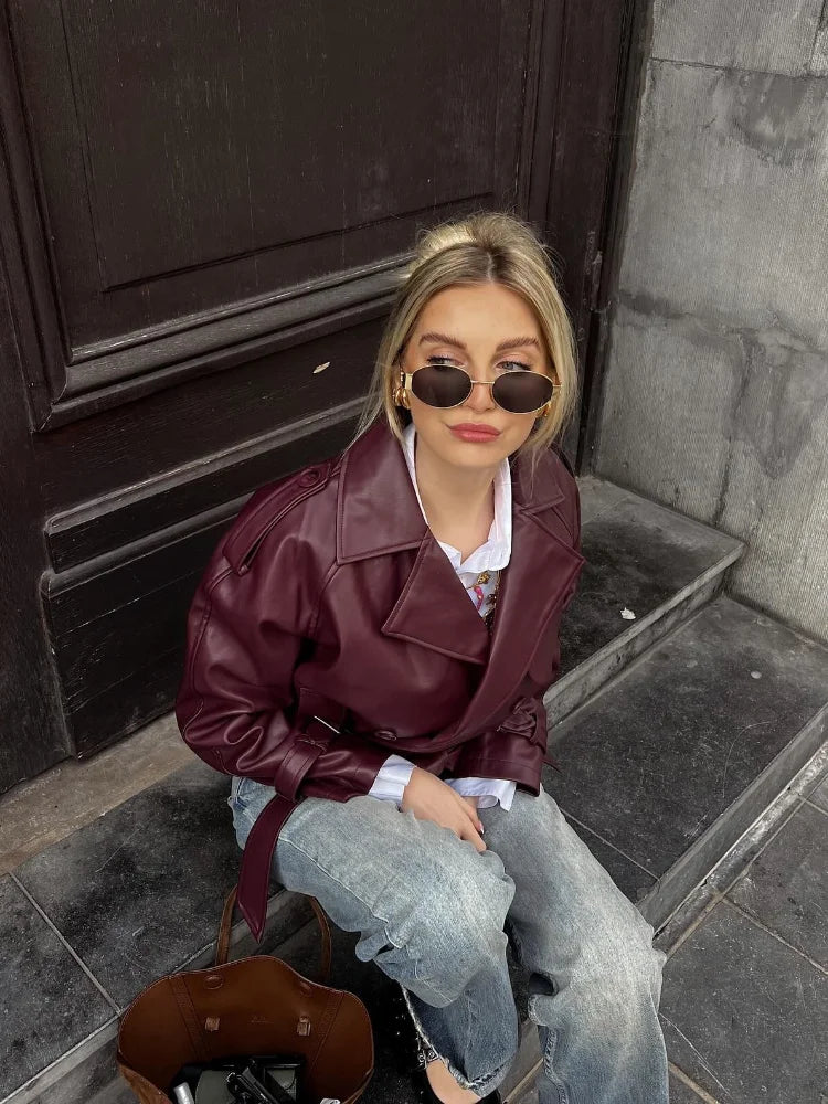 Amelia oversized bomber jacket | Bomber jacket with collar, hip-length