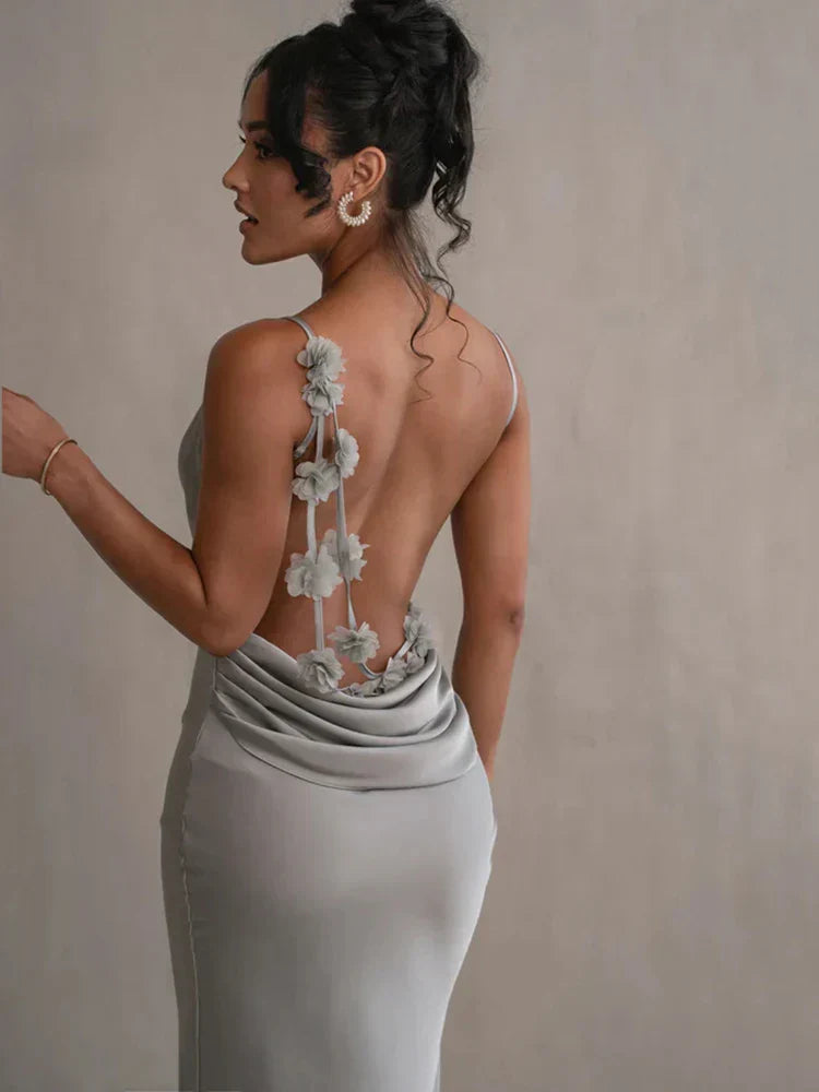 Dames Verleidelijke Backless Maxi Jurk
