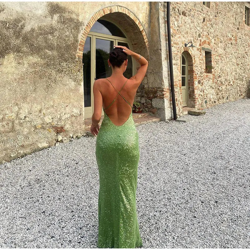 Fontainemore Groen Maxi Jurk voor Dames