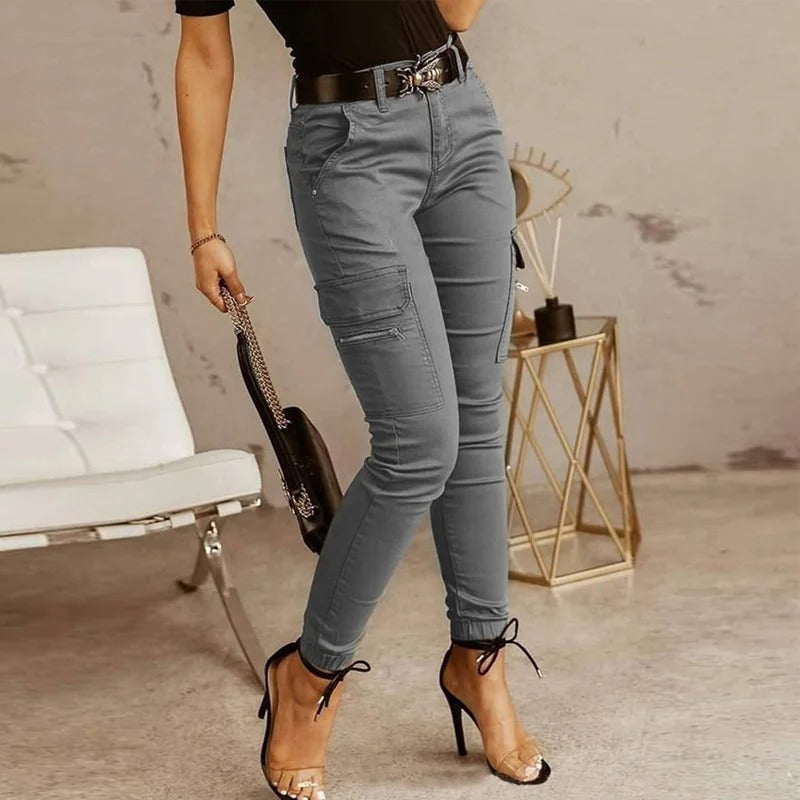 Stijlvolle Stretch Jeans met Zakken en Moderne Pasvorm jeans voor dames