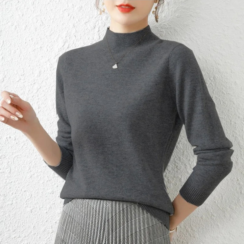 Dames Truien – Slim Fit – Wolmix – Colkraag – Geribde Boorden