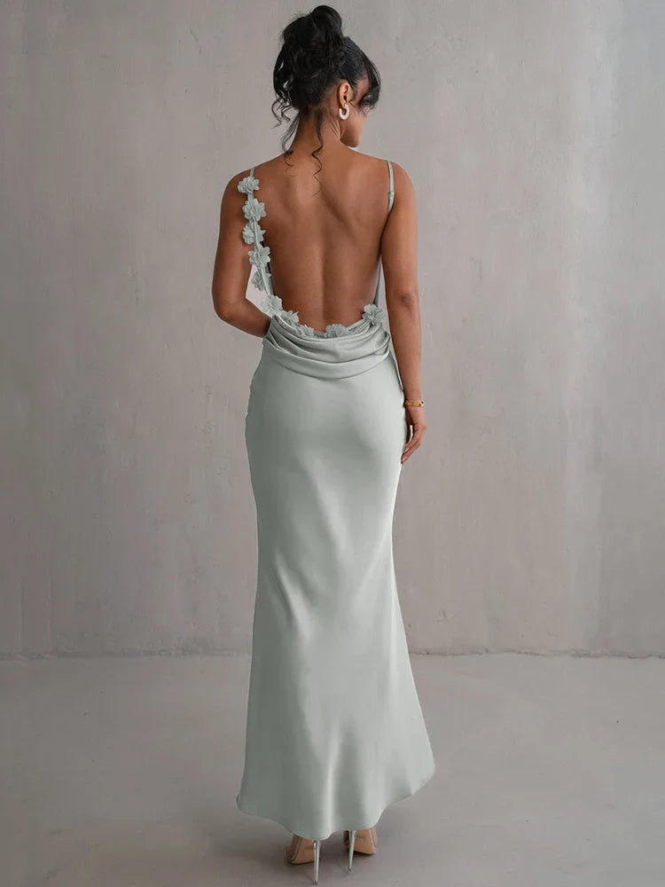 Dames Verleidelijke Backless Maxi Jurk