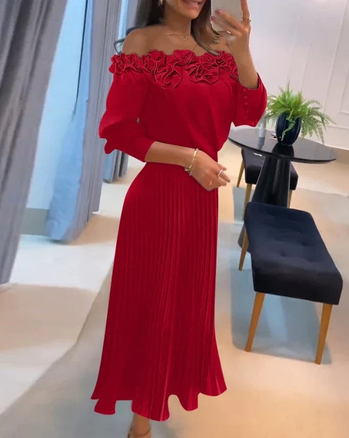 Elegante off-shoulder maxi jurk voor dames