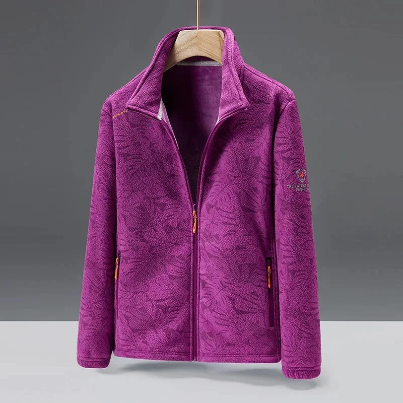 Heren Fleece Jas – Standaard Pasvorm – Hoge Kraag – Ritszakken – Zacht Materiaal