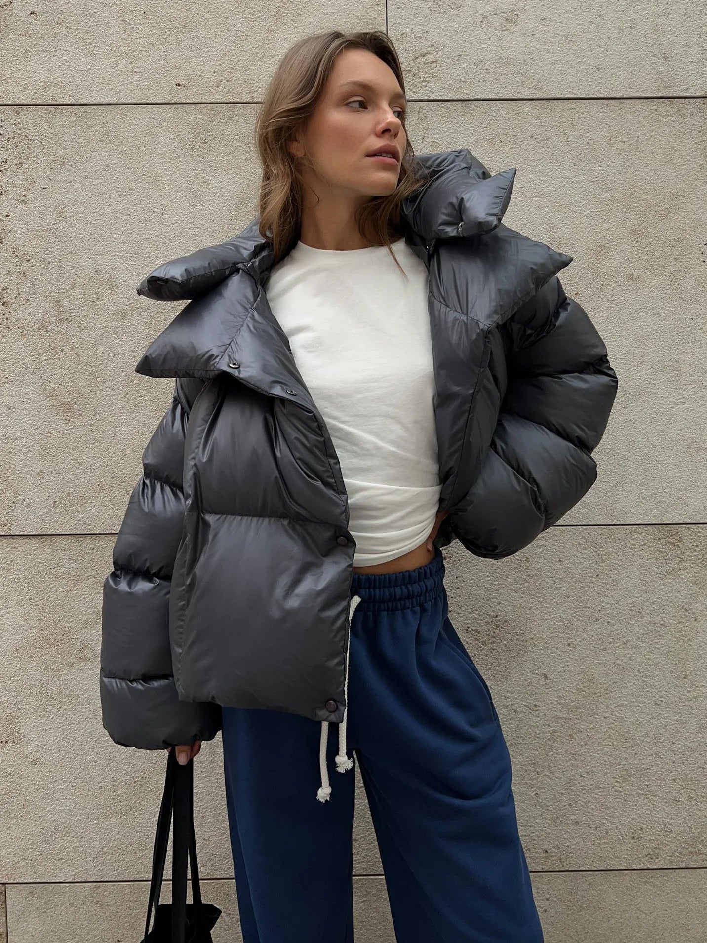 Nova Oversized Puffer Jacket | Hooded Hip-Length Jacket