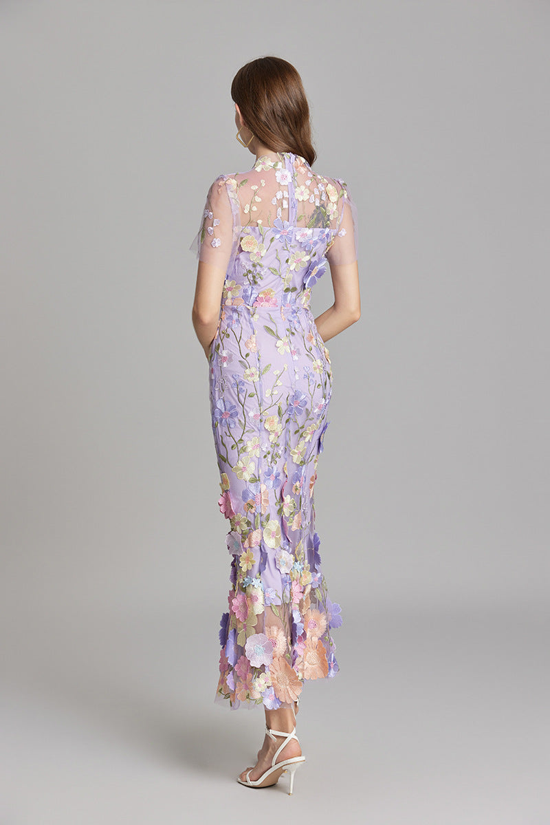 Stijlvolle Mouwloze Maxi Jurk met Borduursels voor Dames