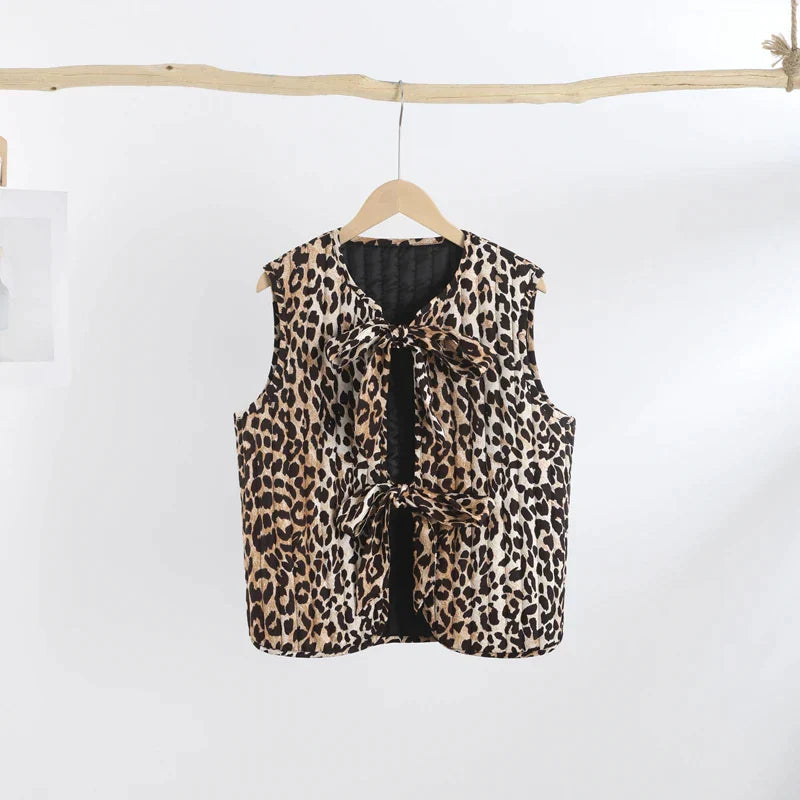 Trendy Lente Gilet met Luipaardprint  Voor Dames