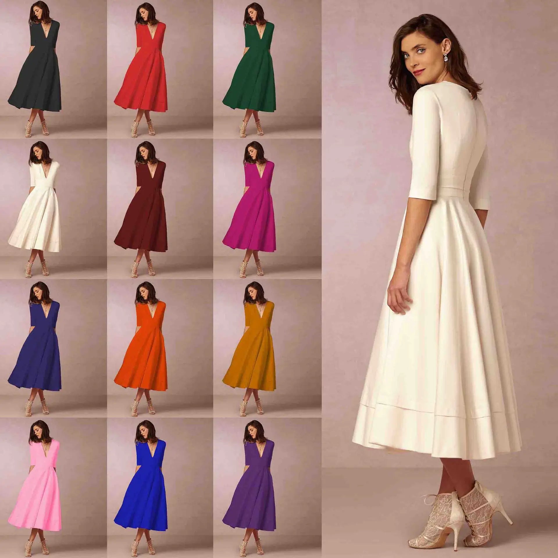 Elegante Midi Prinsessenjurken voor Dames