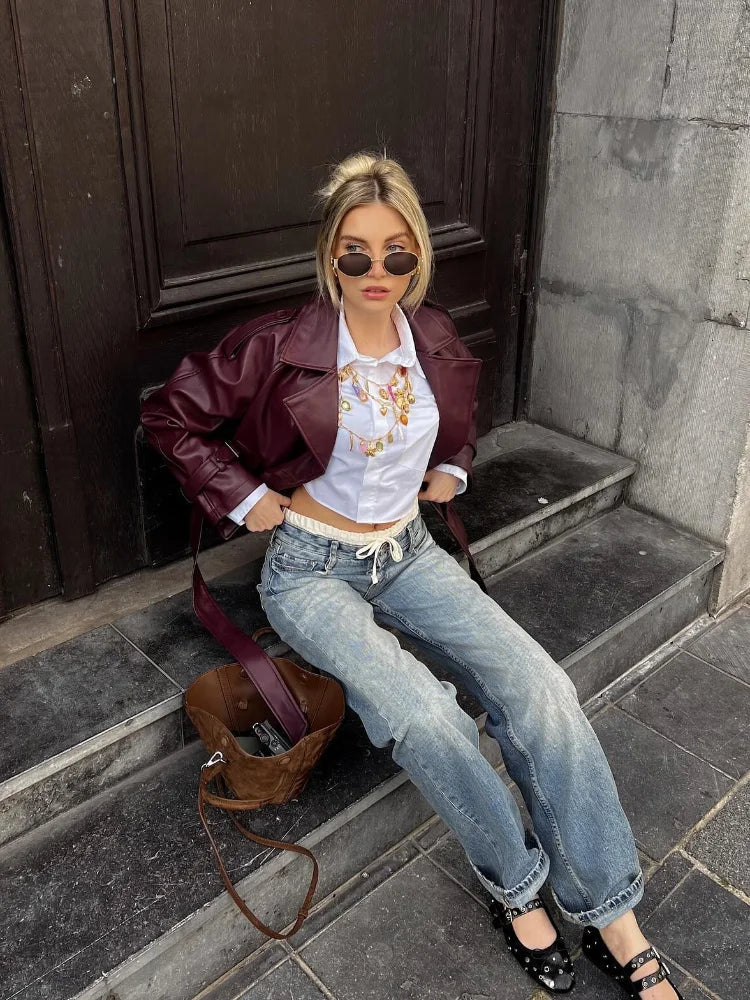 Amelia oversized bomber jacket | Bomber jacket with collar, hip-length