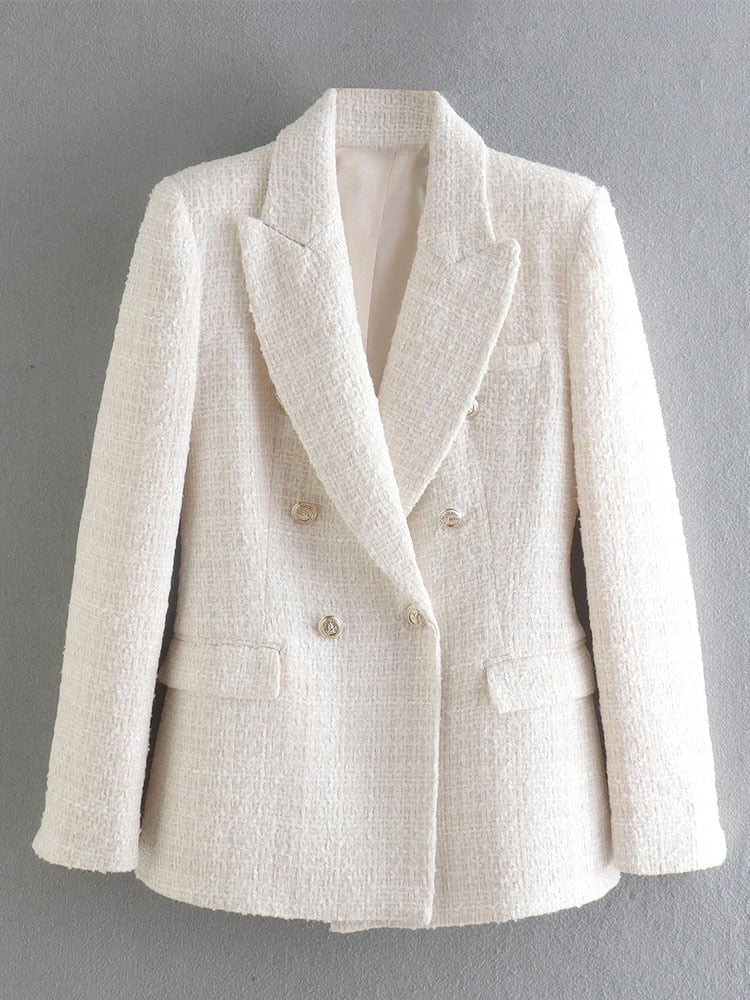 Chique Dubbelrijg Blazer voor Dames – Verfijnde Stijl